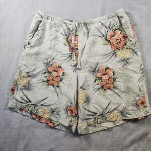 Tommy Bahama 100% Silk Pineapple Print Shorts Tropical Hawaiian Resort Travel 12